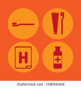 healthcare icon. healthcare vector icons set toothbrush toothpaste, medicine bottle and hospital sign