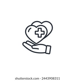 healthcare icon. vector.Editable stroke.linear style sign for use web design,logo.Symbol illustration.