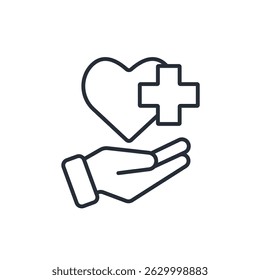 healthcare icon. vector.Editable stroke.linear style sign for use web design,logo.Symbol illustration.