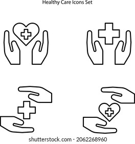 healthcare icons isolated on white background. healthcare icon thin line outline linear healthcare symbol for logo, web, app, UI. healthcare icon simple sign.