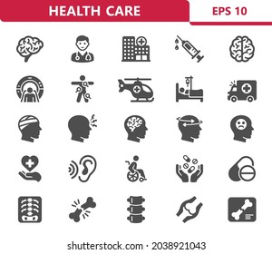 Healthcare Icons. Professional, pixel perfect icons. EPS 10 format.