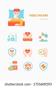 HEALTHCARE icons for webpage, application, card, printing, social media, posts etc.

