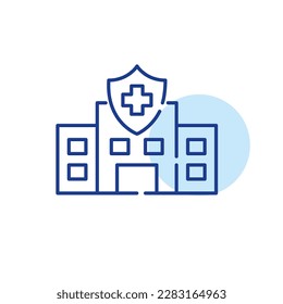 Healthcare insurance policy id. Pixel perfect, editable stroke line icon