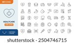 Healthcare Line Editable Icons set. Vector illustration in modern thin line style of medical icons: health, research, organs, etc