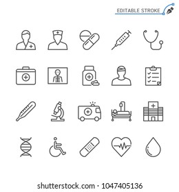 Healthcare Line Icons. Editable Stroke. Pixel Perfect.