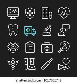 Healthcare line icons. Modern graphic elements, simple outline thin line design symbols. Vector icons set