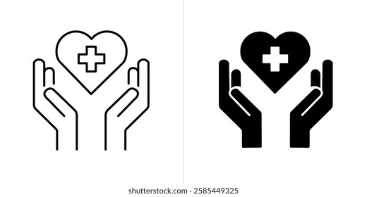 Healthcare line and solid web icon set. Vector illustration