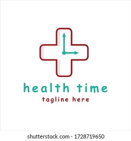 Healthcare logo with 
clockwise design vector template.