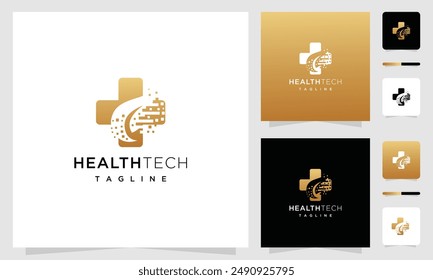 healthcare logo design template. nature leaf health technology logo design	
