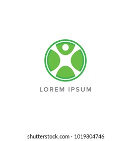 Healthcare Logo design vector, combine leaf and human icon