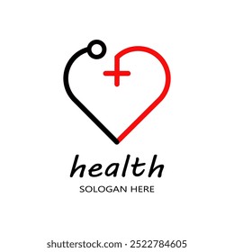 healthcare logo and stethoscope medical design vector illustration