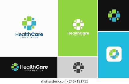 Healthcare Logo Vorlage. Modernes Medizin- oder Apothekenlogo