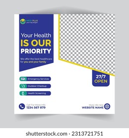 Healthcare marketing social media post design 