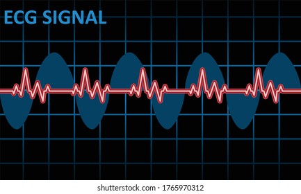Healthcare medical background with ecg heart pulse Premium Vector