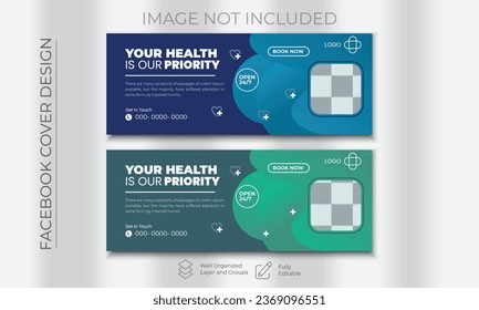 healthcare medical banner ad design Facebook cover template