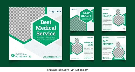 Healthcare medical banner and social media post