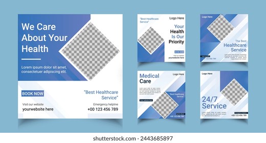 Healthcare medical banner and social media post