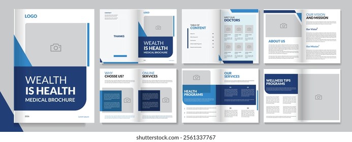 Healthcare Medical Brochure Template, 12 page design brochure