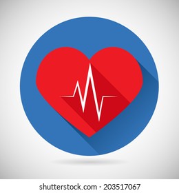 Healthcare And Medical Care Symbol Heart Beat Rate Icon Design Template Vector Illustration