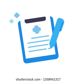 Healthcare and Medical clipboard with pen icon illustration