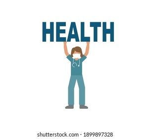 healthcare and medical concept. medical staff editable vector, background banner.
