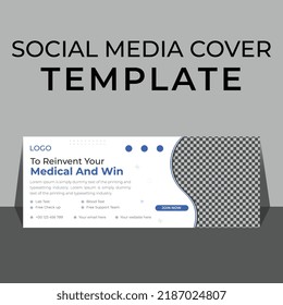 Healthcare Medical cover and social media post design vector template with modern color
