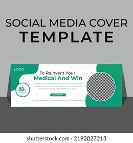 Healthcare Medical cover and social media post design vector template with modern color
