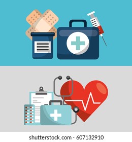 healthcare medical equipment icons vector illustration design