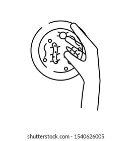 healthcare and medical experimentation microorganism line icon on white background. element of bacterium virus illustration icons. signs symbols can be used for web logo mobile app UI UX