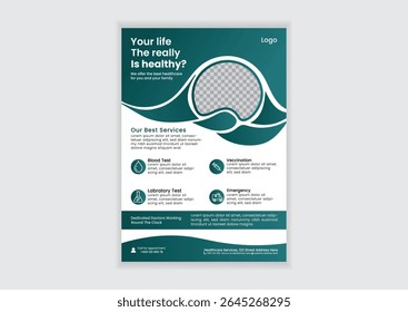Healthcare medical flyer template layout design