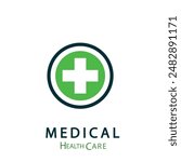 HealthCare, Medical Hospital cross Icon ,Natural green health and medical logo.