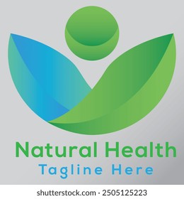 HealthCare, Medical, Hospital, Natural Care, Organic Health Logo, Background Blue and Green, Medical, Health Care, Clinic Service Natural Health, Organic Health, Green and Blue, Hospital, logo Design