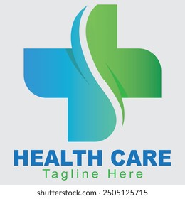 HealthCare, Medical, Hospital, Natural Care, Organic Health Logo, Background Blue and Green, Medical, Health Care, Clinic Service Natural Health, Organic Health, Green and Blue, Hospital, logo Design