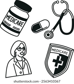 Healthcare, medical, icon silhouette vector art illustration