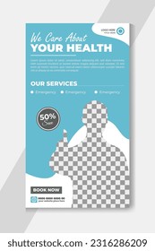 Healthcare and medical instagram story template design or healthcare social media banner