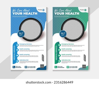 Healthcare and medical instagram story template design or healthcare social media banner design