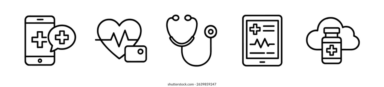 Healthcare, medical line icon set. health, medicine symbols in linear style collection