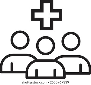 Healthcare and Medical Line Icons, Vector set of design templates and elements for Healthcare and Medicine in trendy linear style - Seamless patterns with linear icons related to Healthcare .