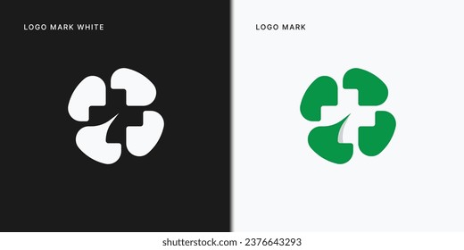Healthcare Medical Logo With clover Template In Vector Icon Illustration Design.