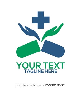 Healthcare Medical Logo Vector Art Illustration, Medicine, Capsule