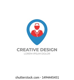 Healthcare medical minimal logo design. hospital logo and doctor logo with flat style.