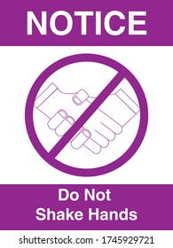 Healthcare medical notice sign vector: Do not shake hands