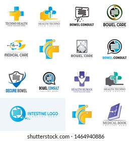 Healthcare and Medical pharmacy logo collection. intestine logo. - vector illustrator element