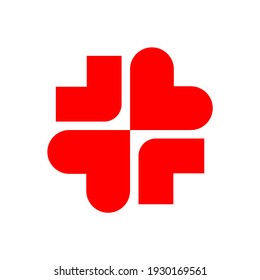 Healthcare medical pharmacy red cross with new style vector logoand dign symbols.