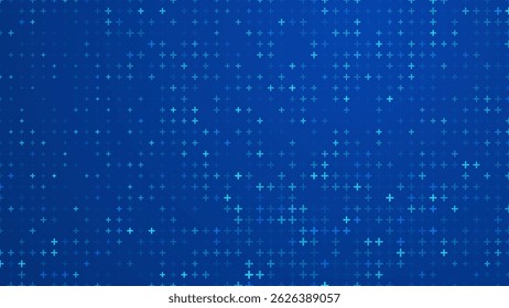Padrão Médico Plus de Assistência Médica. Padrão Azul Matemático Mais Símbolos. Plano de Fundo de Elementos de Design de Matemática. Antecedentes da Tecnologia Médica. Ilustração de vetor.