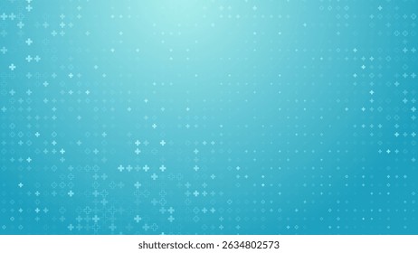Healthcare Medical Plus Pattern. Blue Mathematical Plus Symbols Pattern. Math Design Elements Background. Medical Tech Background. Vector Illustration.