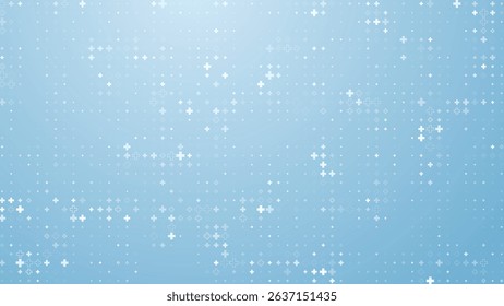 Healthcare Medical Plus Pattern. Blue Mathematical Plus Symbols Pattern. Math Design Elements Background. Medical Tech Background. Vector Illustration.