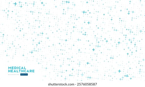 Healthcare Medical Plus Pattern. Medical Research or Tech Innovation Online Webinar Presentation Event.Math Design Elements Background. Medical Tech Back. 