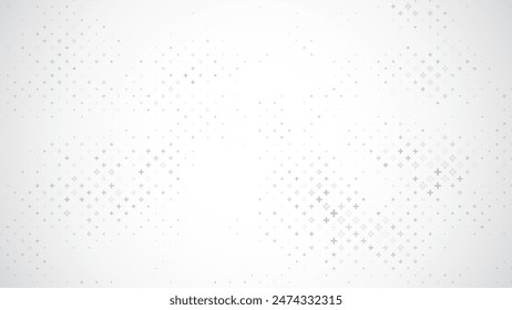 Healthcare Medical Plus Pattern. White Mathematical Plus Symbols Pattern. Math Design Elements Background. Medical Tech Background. Vector Illustration.