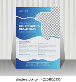 Healthcare medical poster and flyer design template